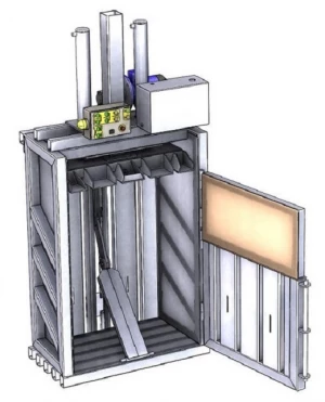 Пресс-пакетировщик вертикальный Кубер-15ВА  с подключаемым выгружателем кип